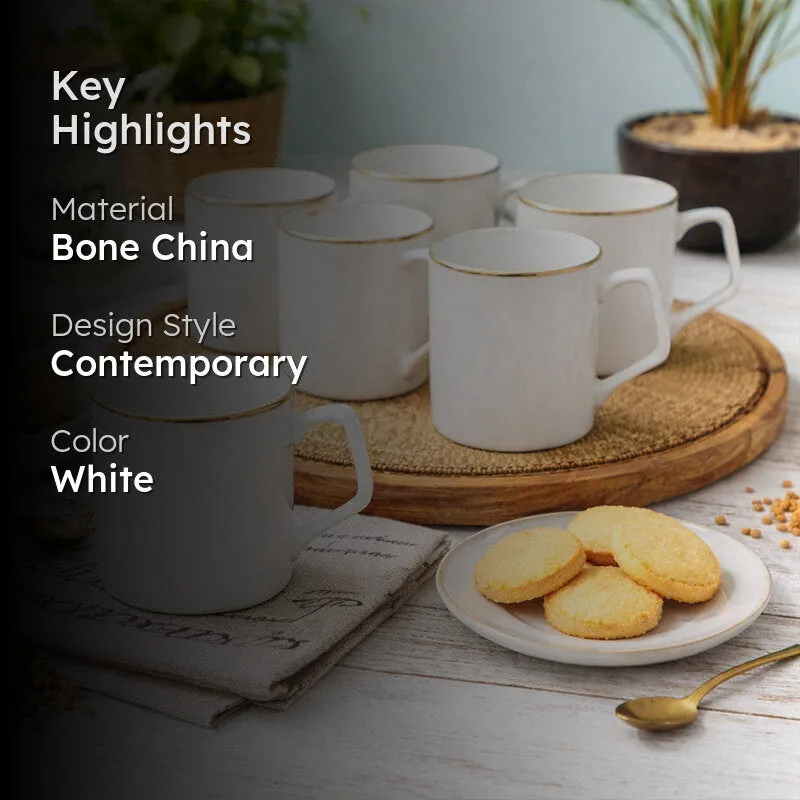 Sonaki Quenna Bone China Tea Cup (240 mL Each) - Set of Six media 2