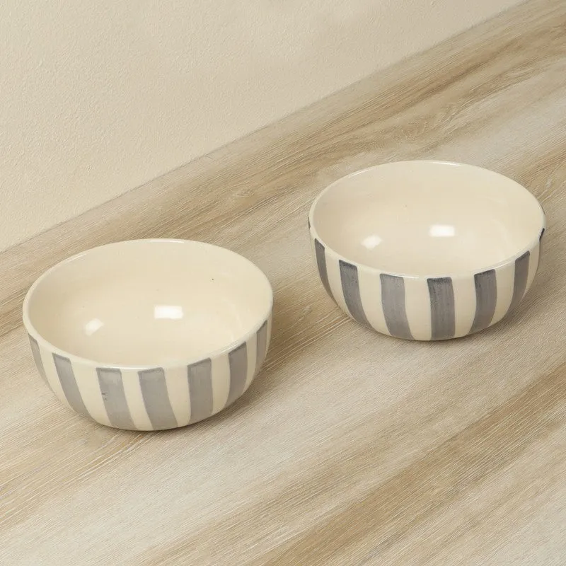 Elaris Dining Serving Bowl (Grey,White,700 mL Each) - Set Of Two media 4