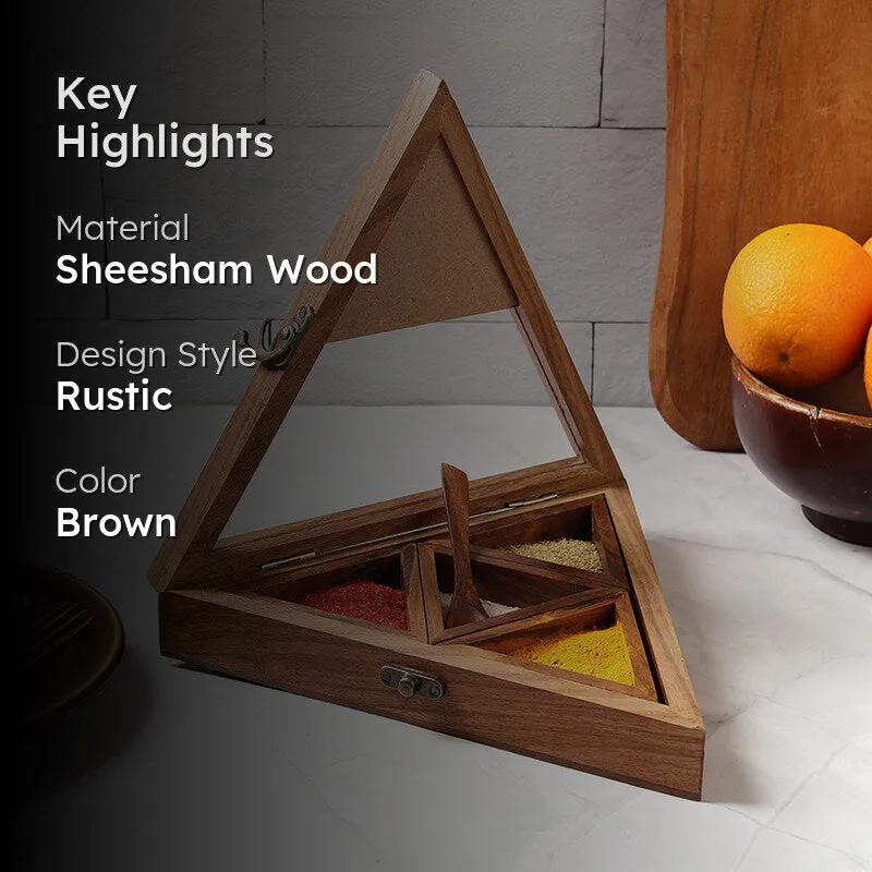 Garza Sheesham Wood Masala Box - Two Piece Set media 2