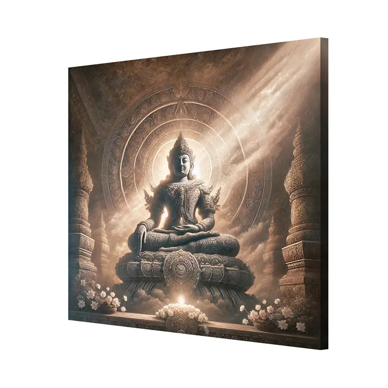 Temple Glow Buddha Wall Painting media 6
