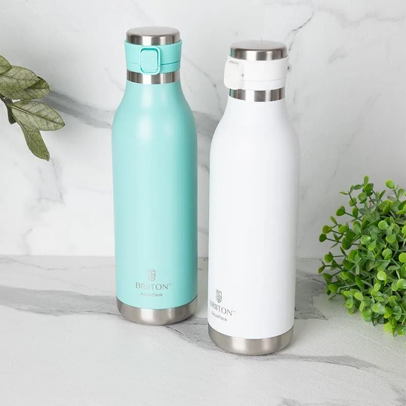 Pristine Sip Hot & Cold Thermos Water Bottle (Sky Blue & White, 750 mL Each) - Set Of Two - 1