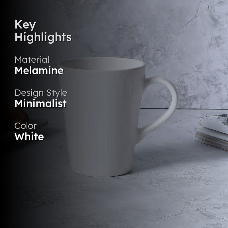 Chrosa Melamine Coffee Mug (400 mL/White) media 2