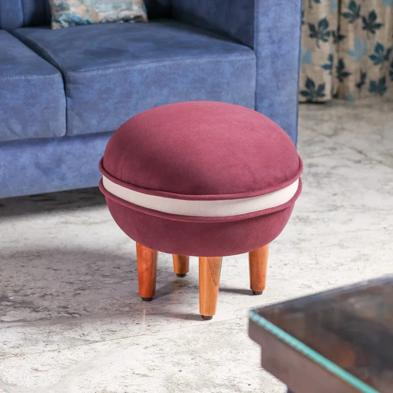 Contemporary Velvet Footrest Ottoman  Purple media 1