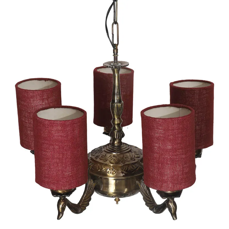 Vichitra Cylindrical Golden Antique Ceiling Lamp media 4