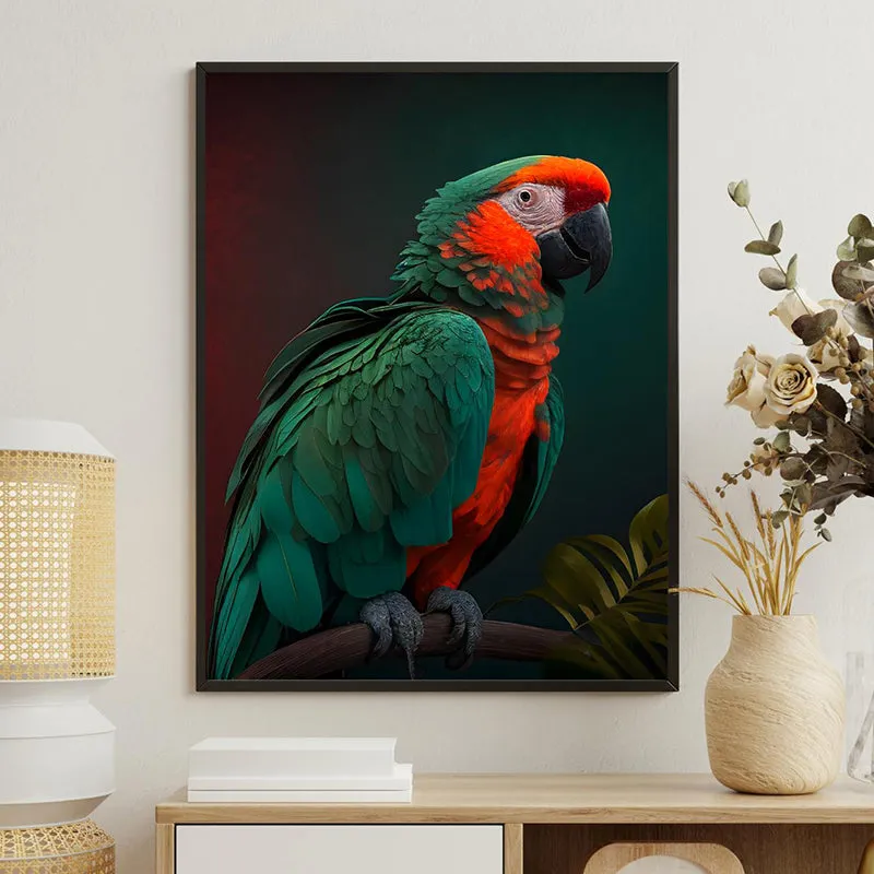 Parrot Of Night Wall Art With Resin Frame media 1