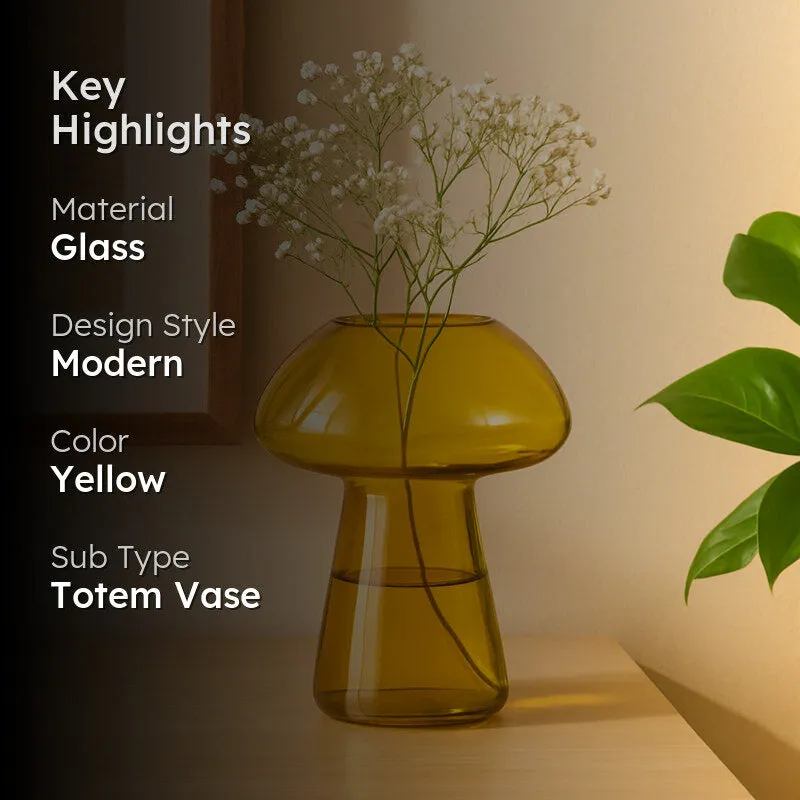 Shrooms Glass Vase - Yellow media 2