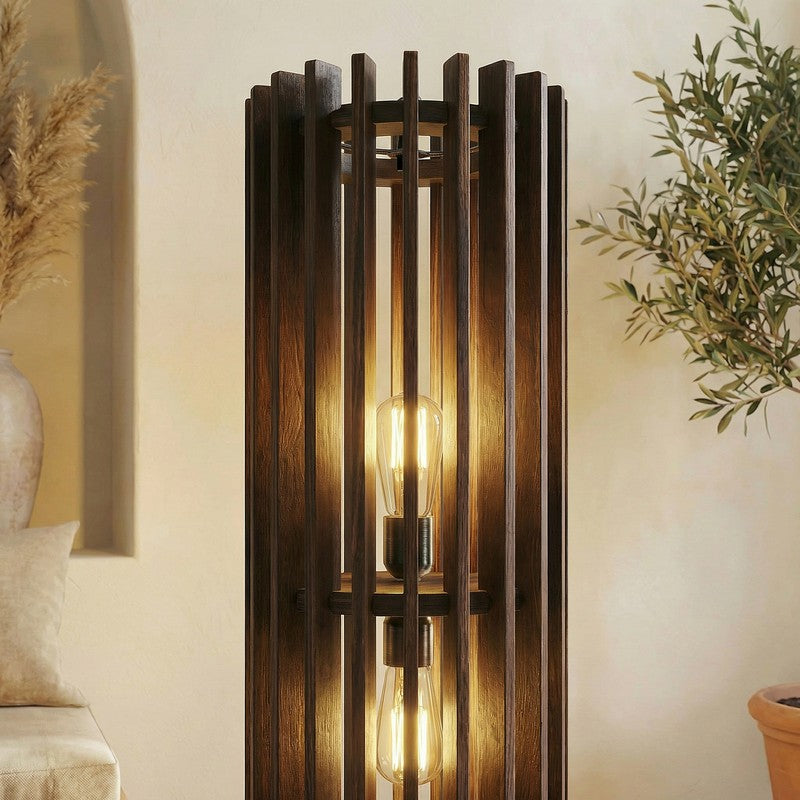 Divinit Wooden Slat Floor Lamp media 5