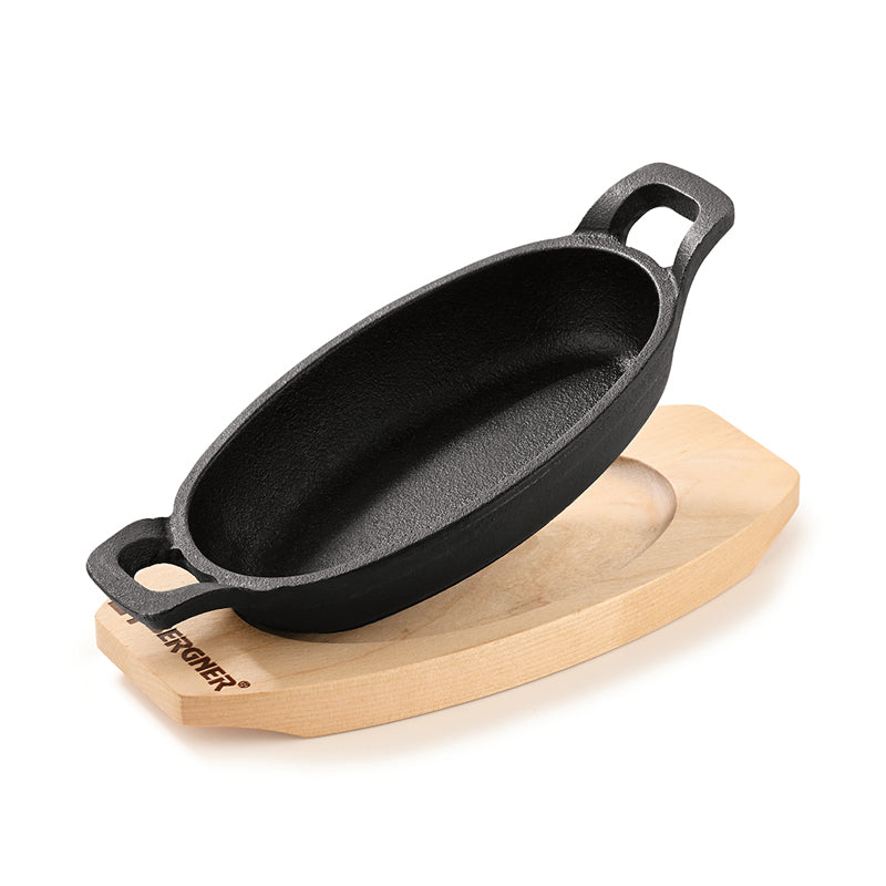 Bergner Cook & Share Cast Iron Mini Oval Baking or Cooking Pan - 240 ML media 3