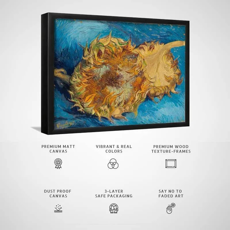 Two Cut Sunflowers By Vincent Van Gogh - Black Frame media 3