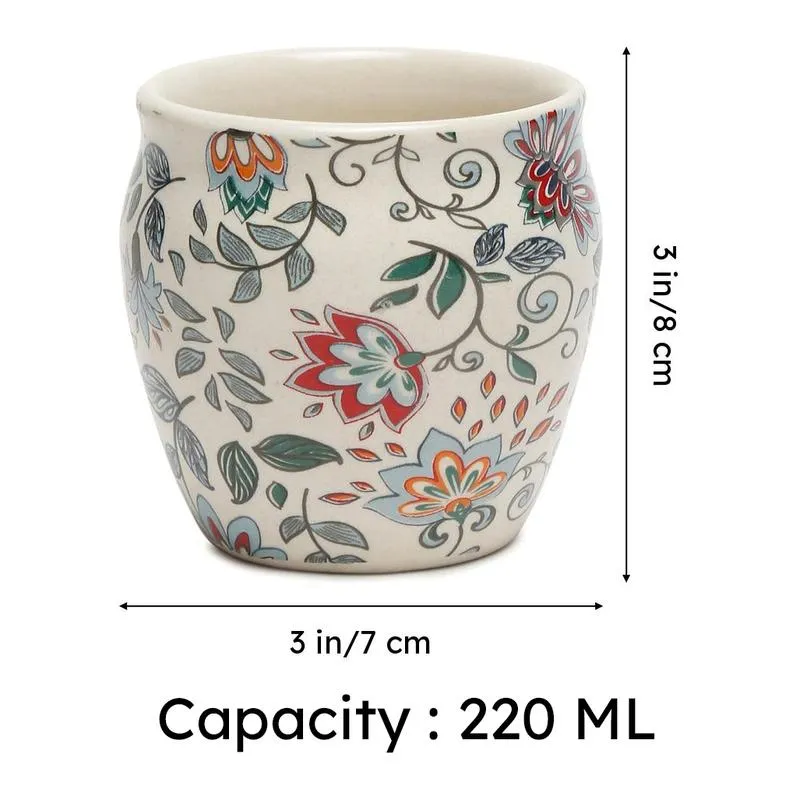 Botanical Handcrafted Ceramic Kulhad (220 mL) - Set Of Six media 7