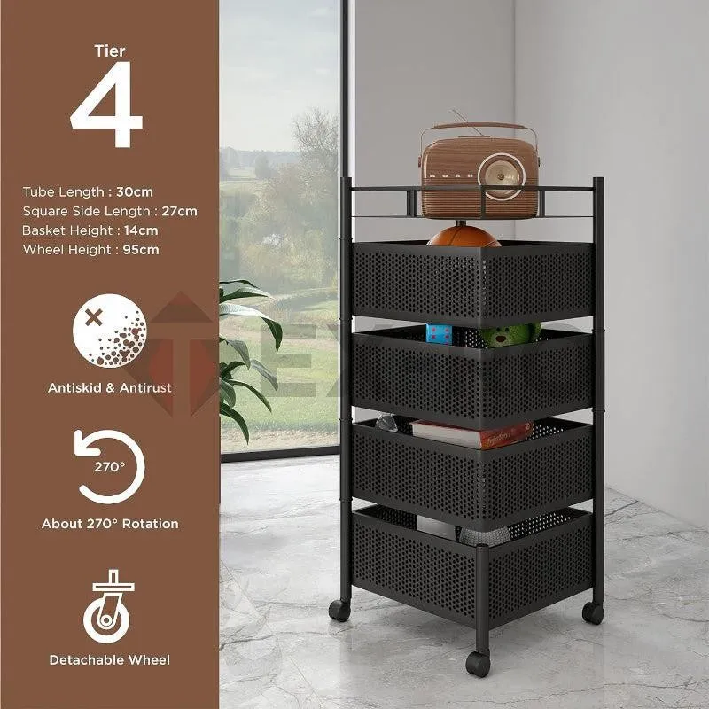 Tidy Mate Four Tier Corner Storage Rack With Wheels media 9