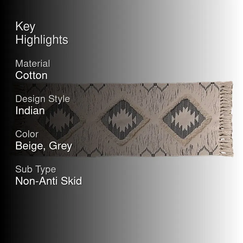 Boho Weave II Cotton Runner Rug - Black media 2