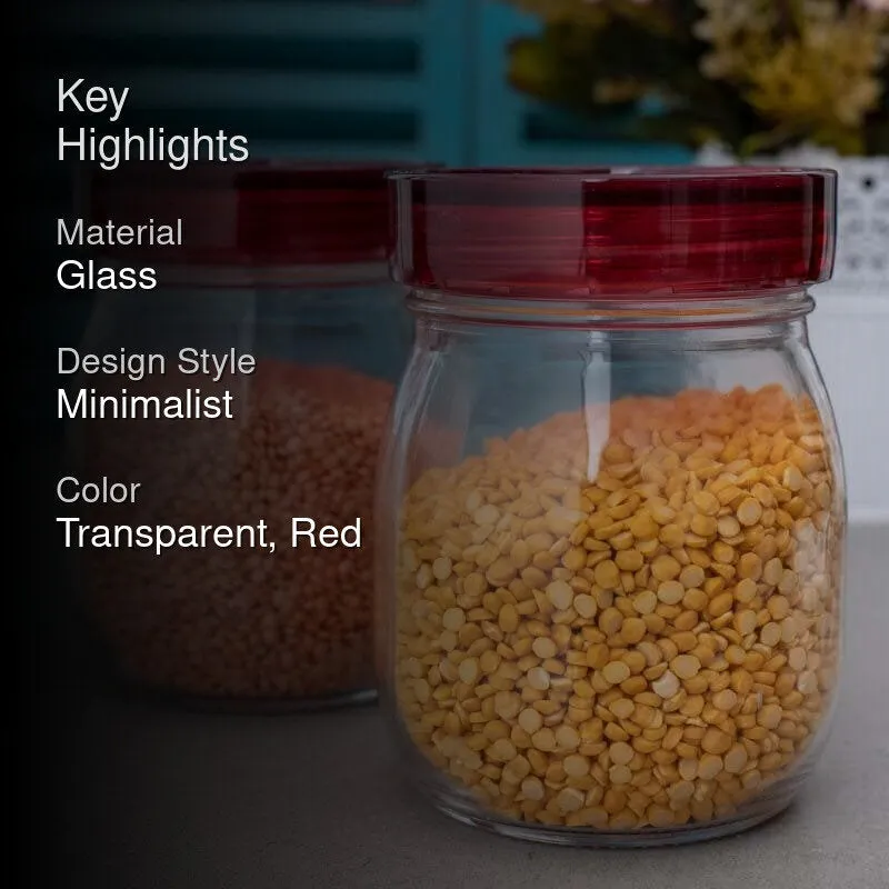 Revo Round Storage Jar With Lid (800 mL Each) - Set Of Two media 2