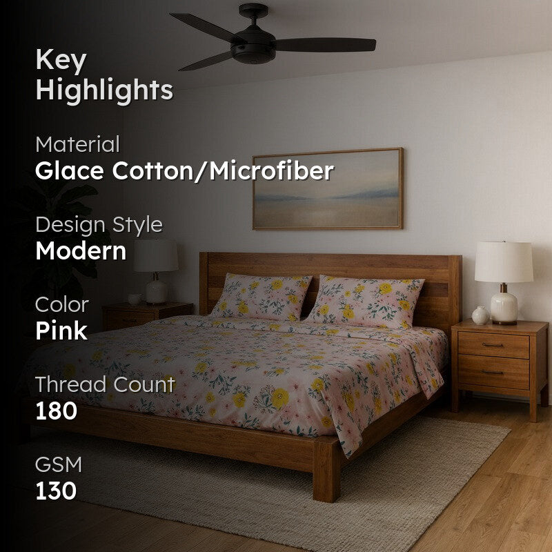 Floral Fantasy Microfiber Bedsheet - 130 GSM media 2