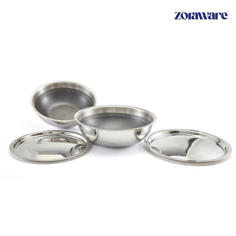 Zoraware Kadhai With Lid (1600 mL/2200mL) - Set Of Two media 7