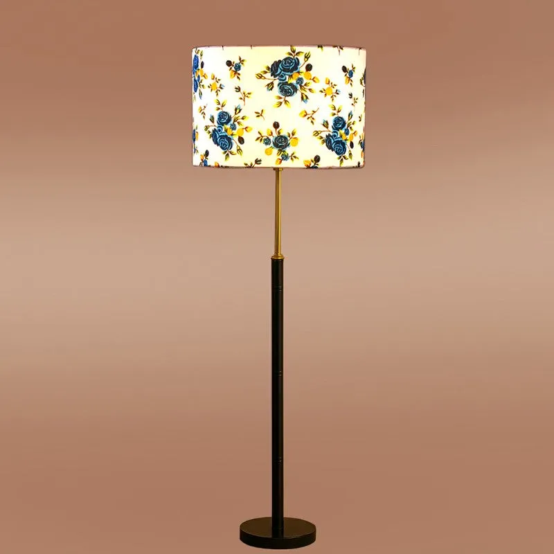 Retro Shine Wooden Floor Lamp - Blue media 6