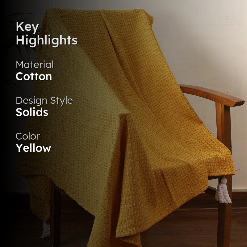 Forest Fables Knitted Cotton Throw - Yellow media 2