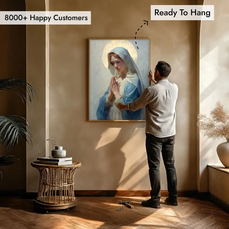 Divine Calm Archival Paper Wall Painting With Brown Frame media 5
