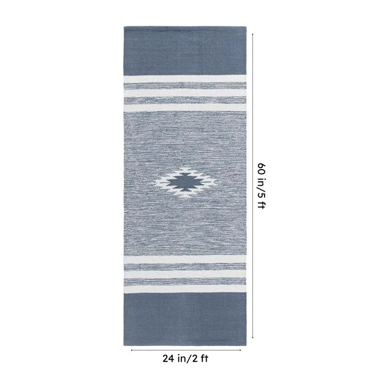Decoria Cotton Runner Rug - Light Blue media 8
