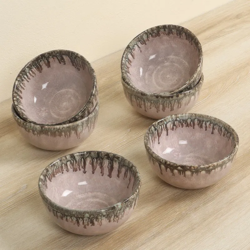 Opaline Snack Bowls (Pink,200 mL Each) - Set Of Six media 4