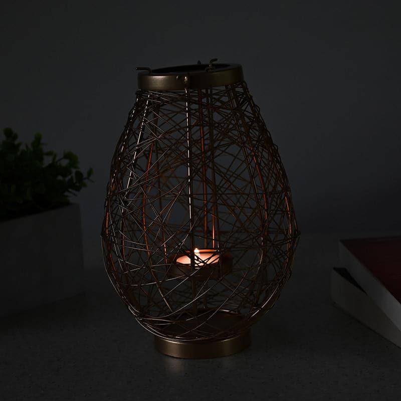 Golden Netted Hanging Tealight Candle Holder media 4