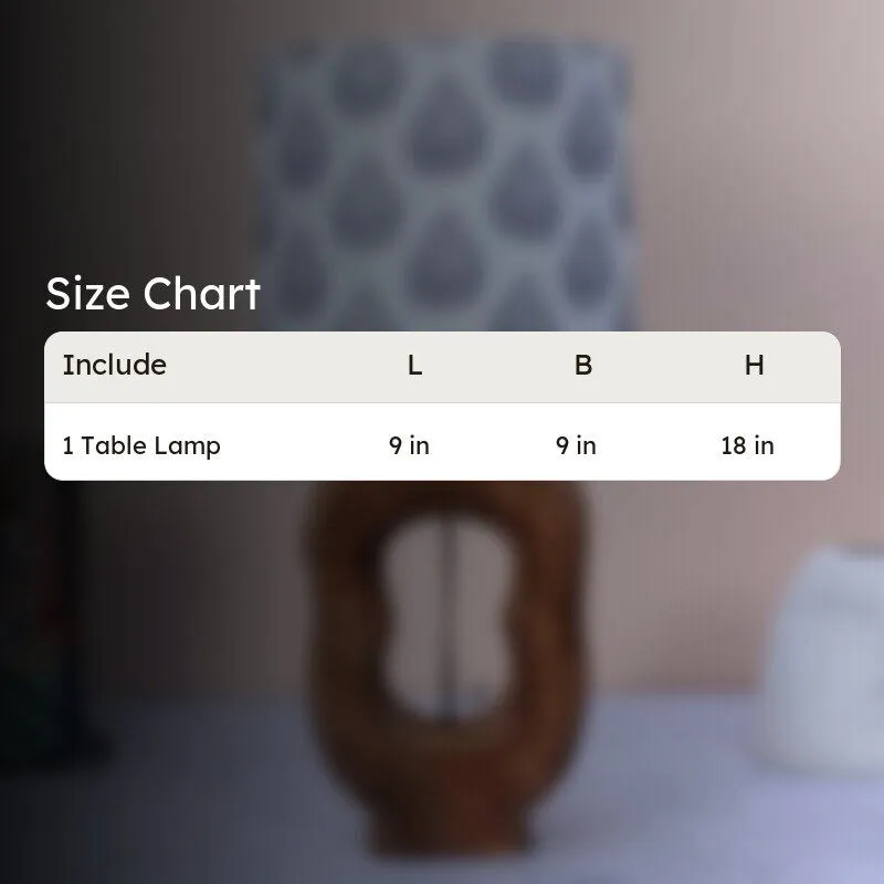 Tropica Hewn Printed Mango Wood Table Lamp - Black,White,Brown media 5