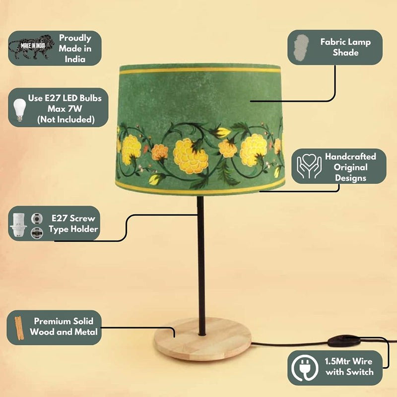 Mesto Flora Handpainted Fabric Table Lamp - Multicolor media 3