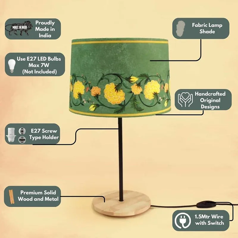Mesto Flora Handpainted Fabric Table Lamp - Multicolor media 3