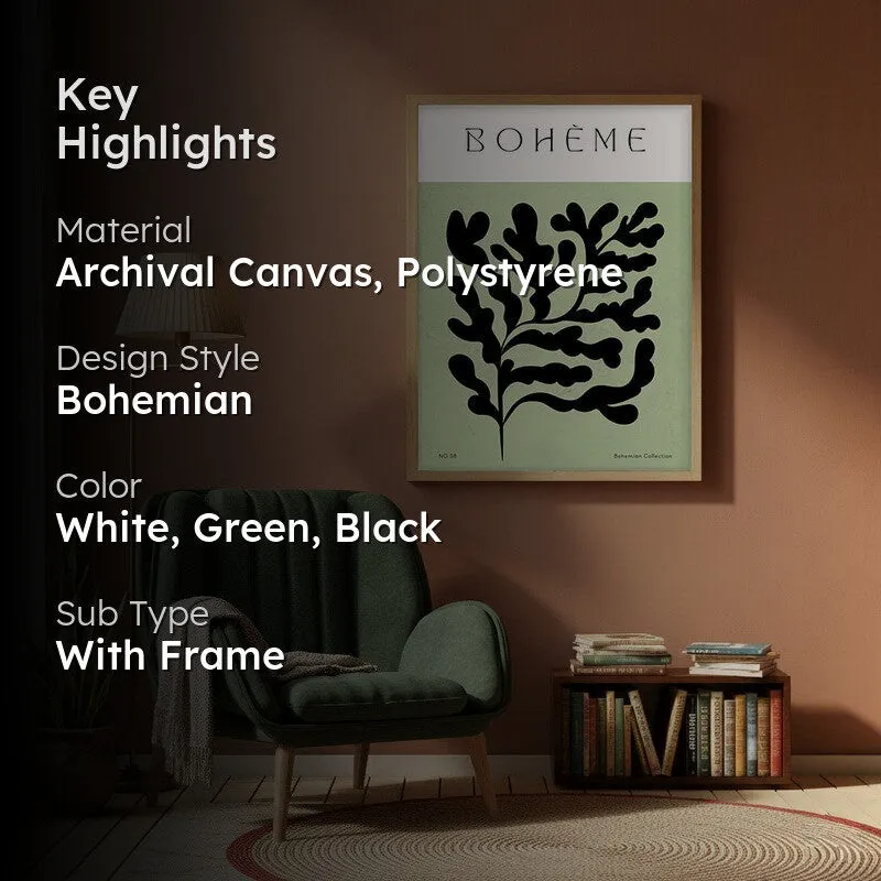 Verdant Muse Canvas Wall Painting With Brown Frame media 2