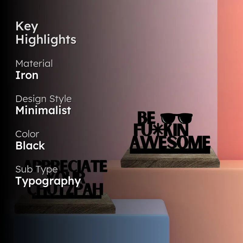 Boldness & Badassery Typography Showpiece - Set Of Two media 2