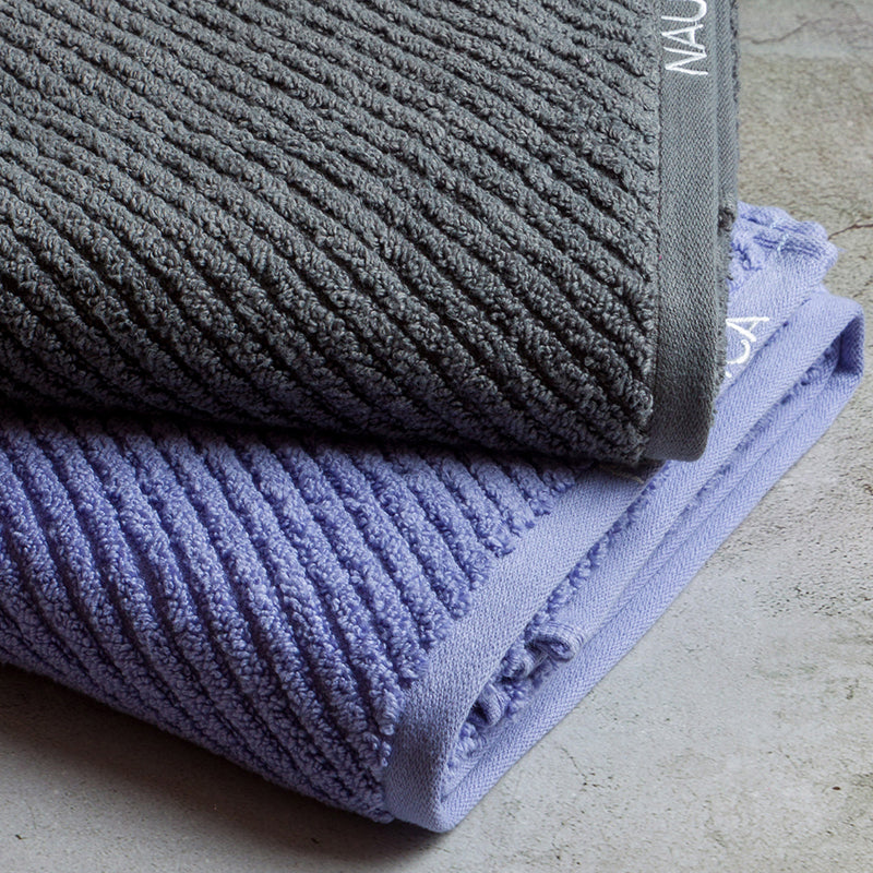 Nautica Riviera Soft Cotton Bath Towel (Dark Grey & Light Blue) - Set Of Two media 5