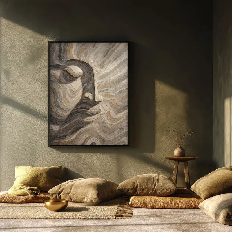 Flowing Buddha Tranquility Wall Painting With Black Frame media 3