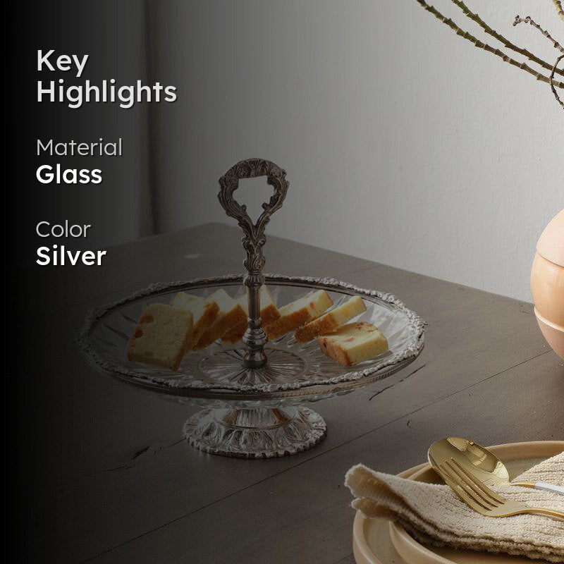 Crystal Charm Cake Stand - Silver media 2