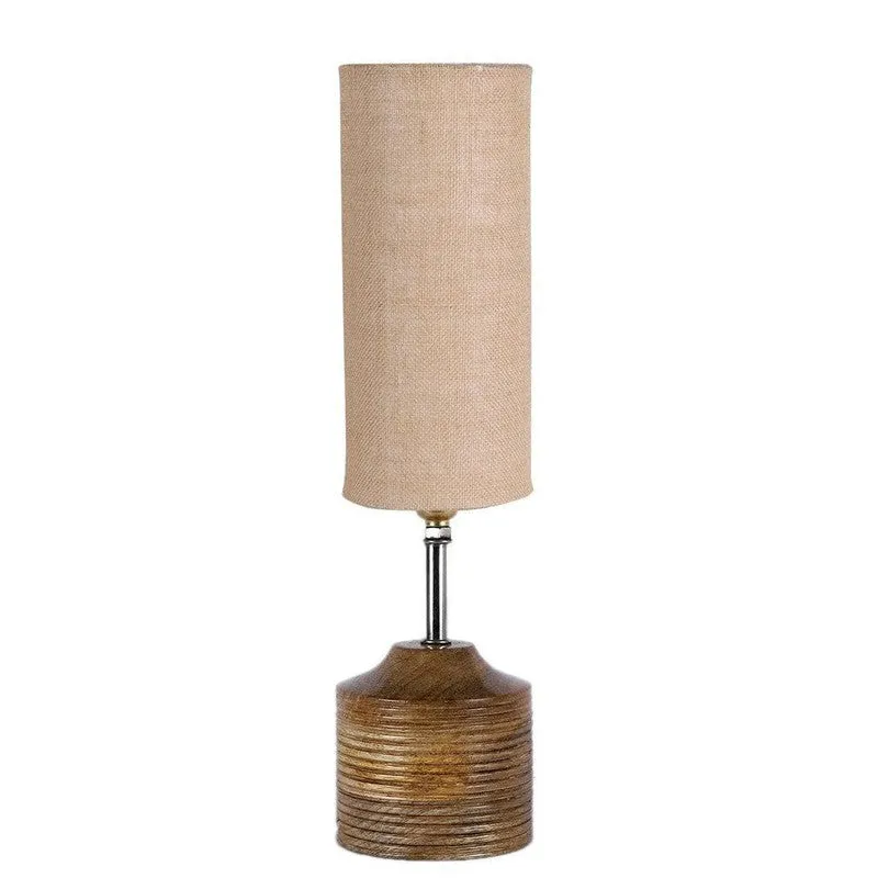 Woody Fabric Table Lamp - Beige,Brown media 4