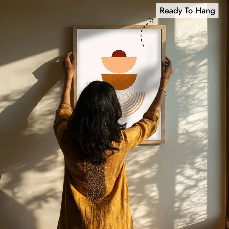 Stacked Serenity Canvas Wall Painting With Brown Frame media 8