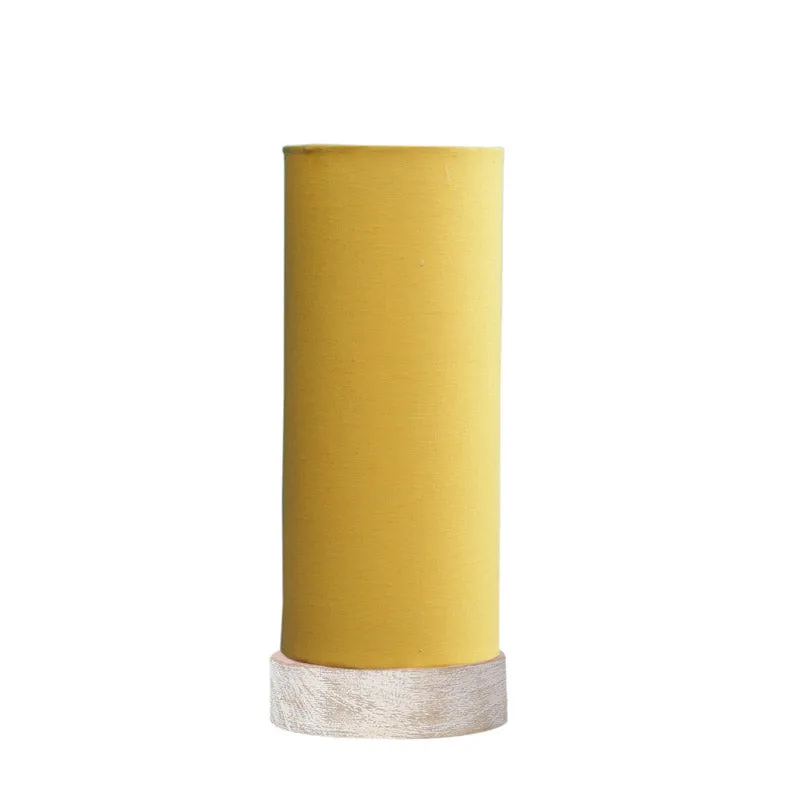 Ocra Tower Wooden Table Lamp - Yellow,White media 4