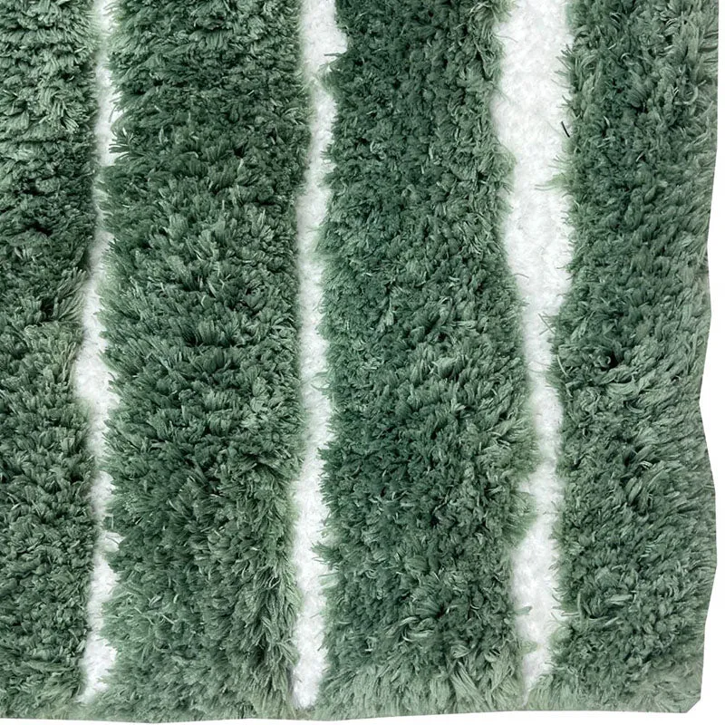 Nautica Riviera Lines Striped Anti-Skid Bath Mat - Sage Green media 4