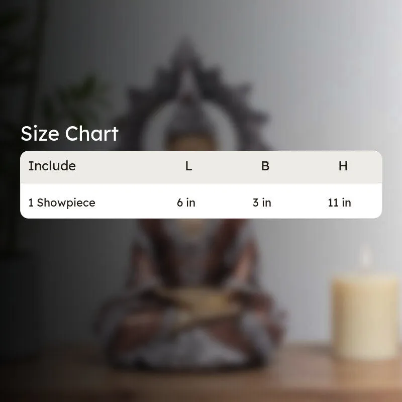 Azure Peace Buddha Idol - Copper media 6
