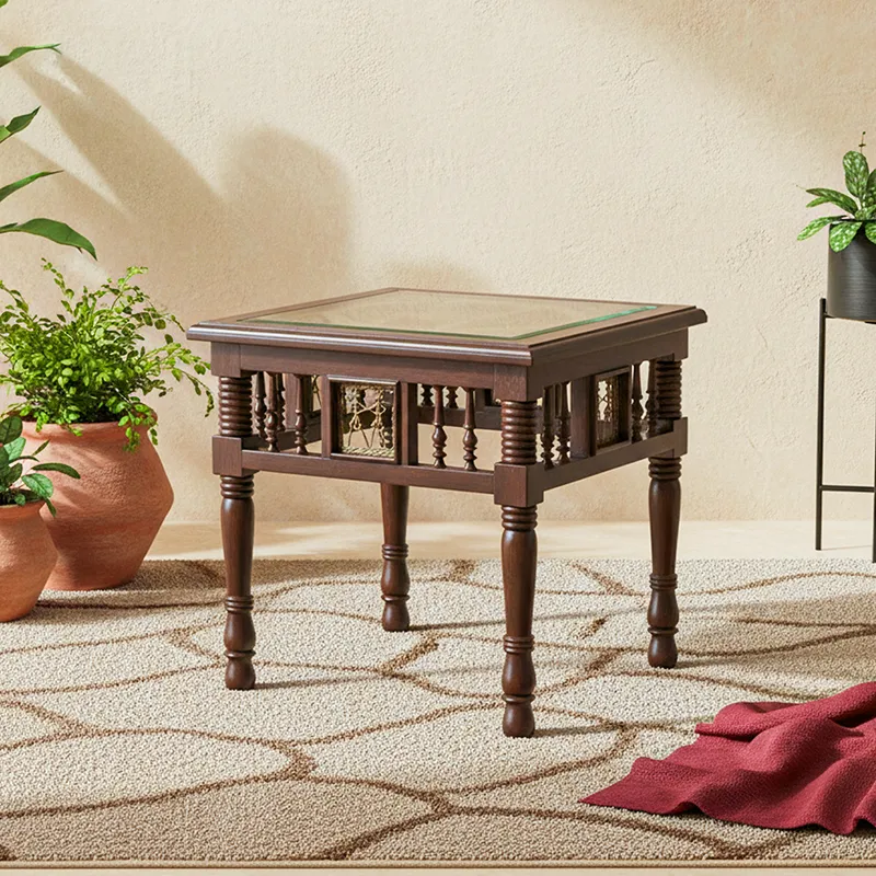 Yuge III Teak Wood Side Table media 1