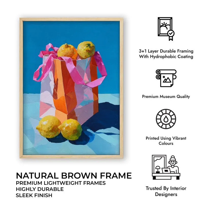 Citrus Canvas Canvas Wall Painting - Brown Frame media 10
