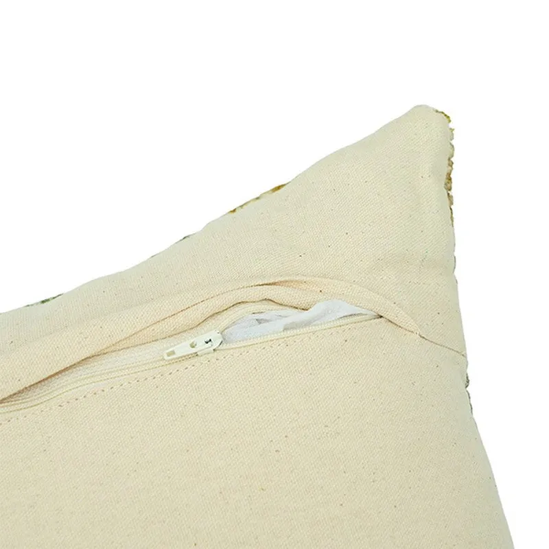 PetalPrism Cushion Cover (Green, Yellow) - Set Of Two media 4