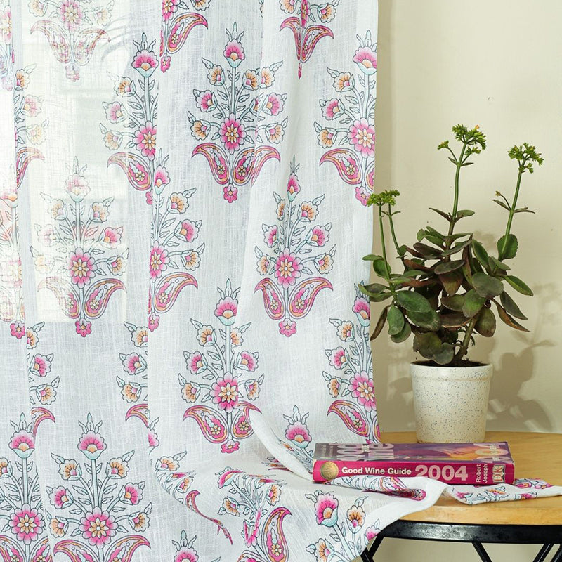 Auralis Linen Texture Sheer Curtain - Set Of Two media 4