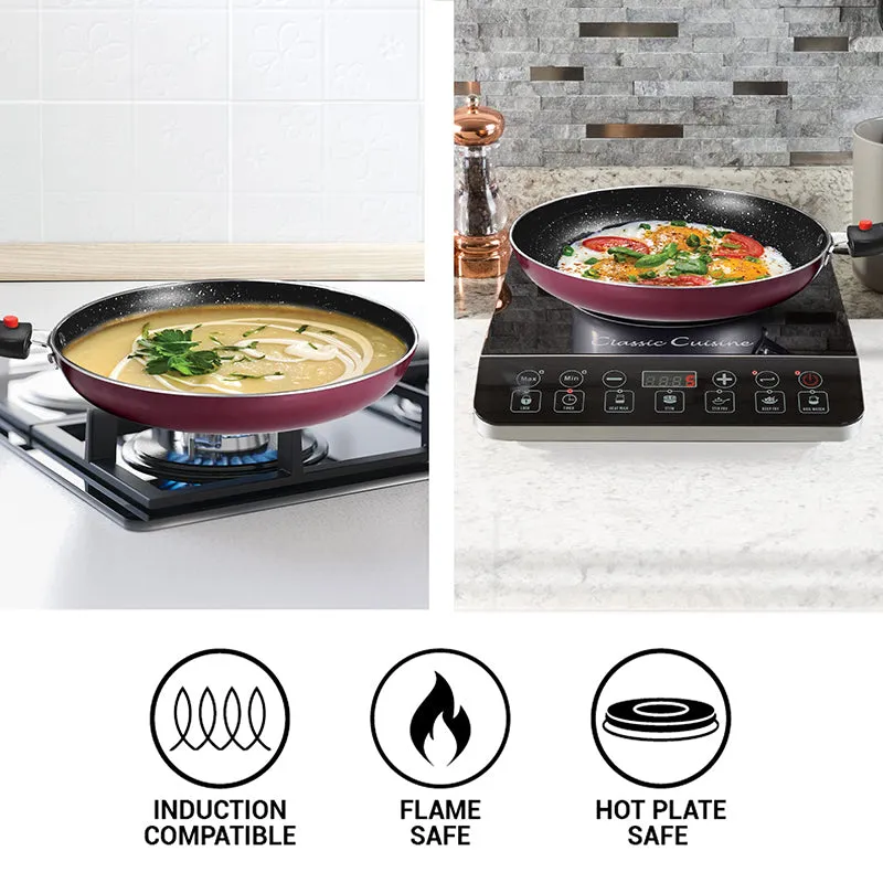 Milton Non-Stick Cookware Set (Maroon,Silver) - Five Piece Set media 6