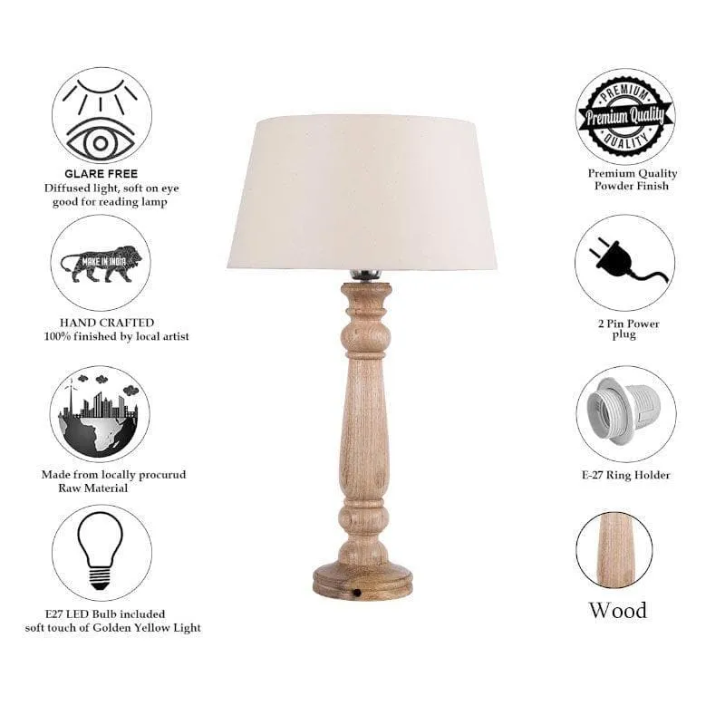 Blissful Beam Fabric Table Lamp - White media 7
