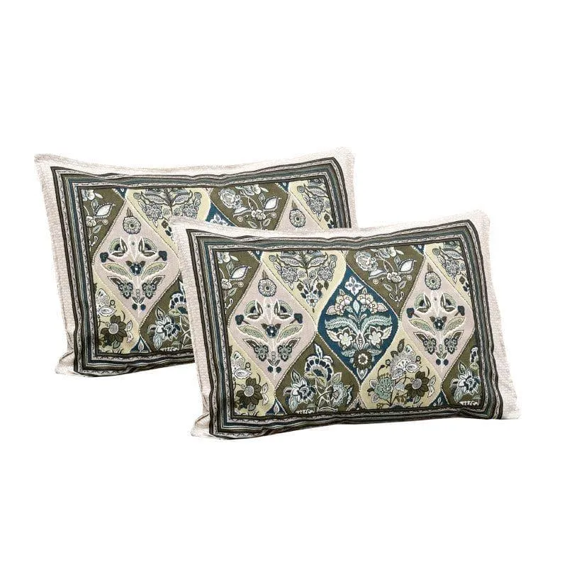 Ethnic Nirmala Cotton Bedsheet (Green) - 160 TC media 4