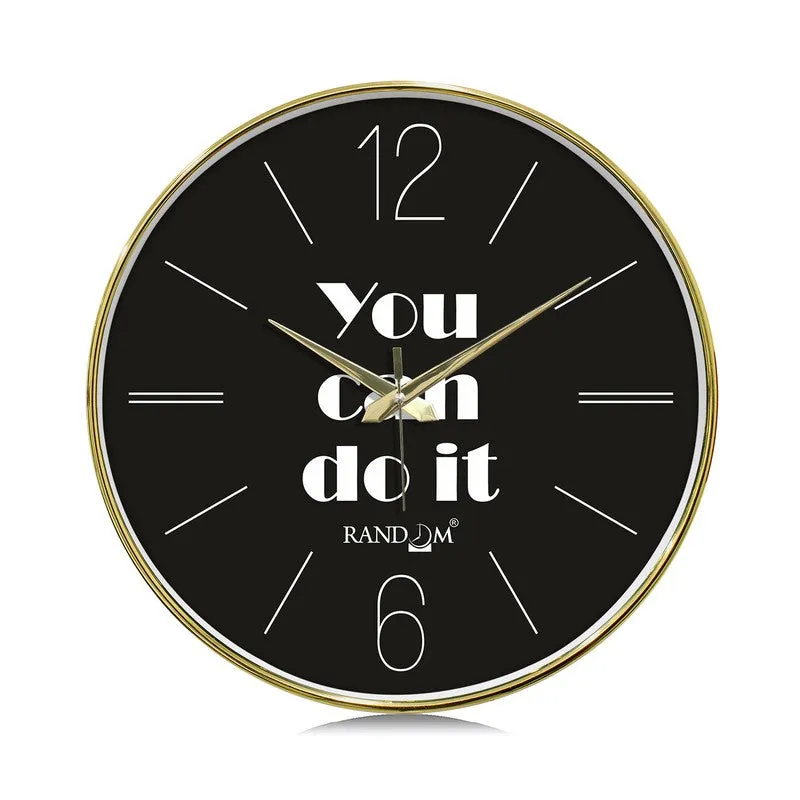 You Can Do It Round Analog Wall Clock - Black media 3