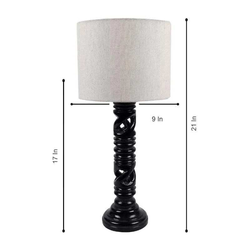 Urbane Wynn Fabric Table Lamp - White,Black media 6