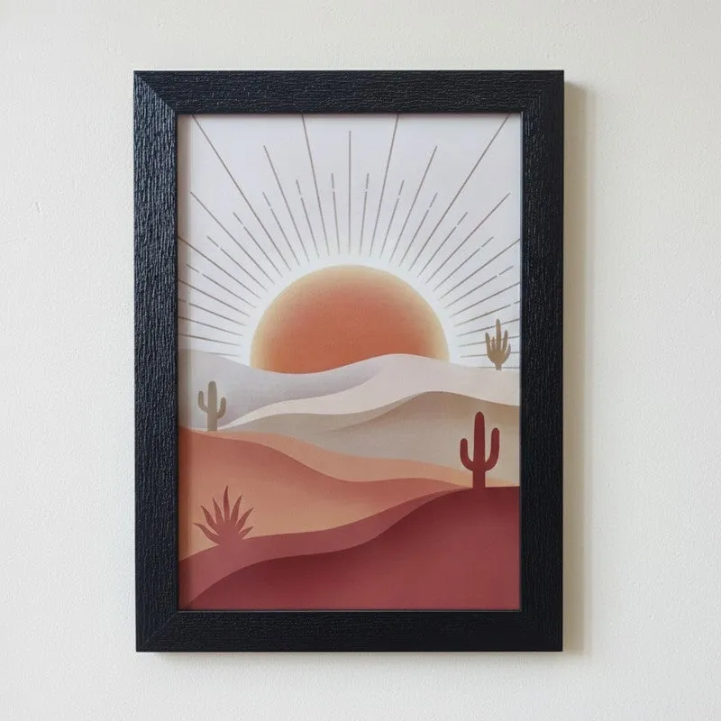 Tranquil Dusk Minimal Wall Painting With Frame - Set Of Three media 4