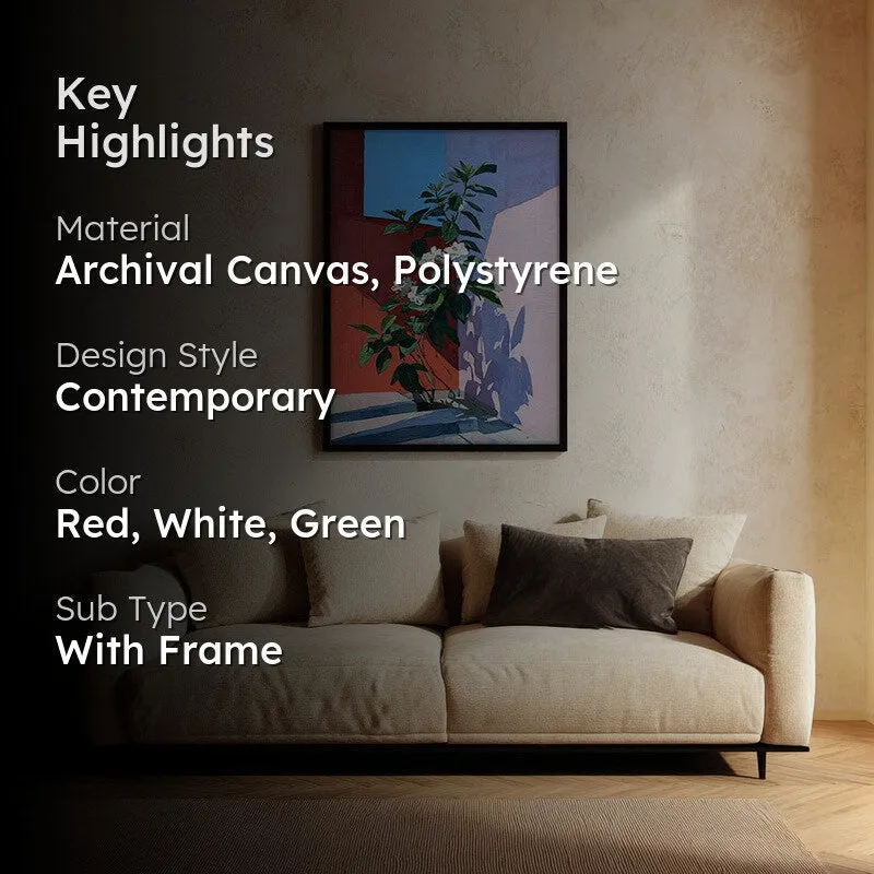 Sunset Stem Canvas Wall Painting - Black Frame media 2
