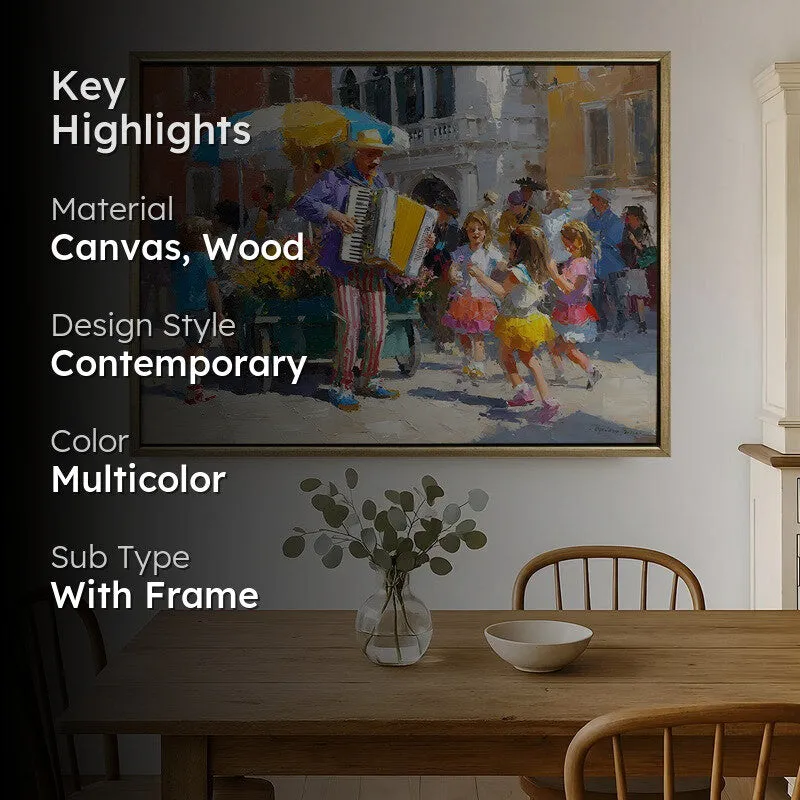 Accordion Joy Canvas Wall Painting With Frame media 2